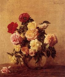 Roses 2 - Henri Fantin-Latour Oil Painting