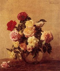 Roses 2 -  Henri Fantin-Latour Oil Painting