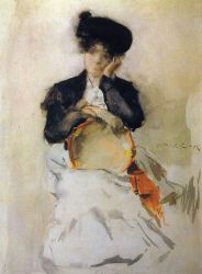 Girl with Tambourine - Oil Painting Reproduction On Canvas