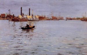 The East River - William Merritt Chase Oil Painting