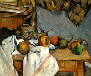 Ginger Pot with Pomegranate and Pears - Paul Cezanne Oil Painting,