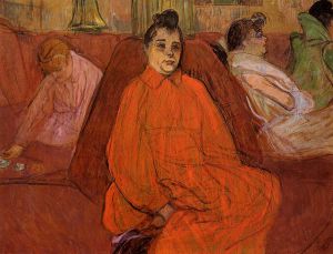 At the Salon, the Divan -  Henri De Toulouse-Lautrec oil painting