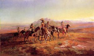 Sun River War Party -   Charles Marion Russell Oil Painting