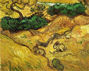 Field with Two Rabbits -   Vincent Van Gogh Oil Painting