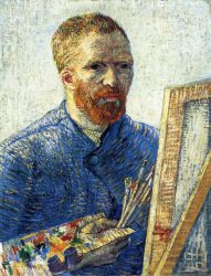 Self Portrait as a Painter -   Vincent Van Gogh Oil Painting