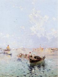 View to Saint Mark's Square, Venice - Franz Richard Unterberger Oil Painting,