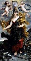 Marie de Medicis as Bellona - Peter Paul Rubens Oil Painting