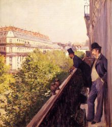 A Balcony -  Gustave Caillebotte Oil Painting