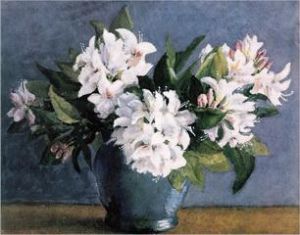 A bunch of white flowers in a vase - Oil Painting Reproduction On Canvas