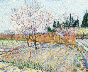 Orchard with Peach Trees in Blossom - Vincent Van Gogh Oil Painting