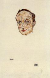 Head of Dr. Fritsch -   Egon Schiele Oil Painting