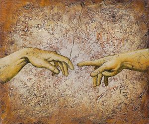 Creation of Adam (Interpretation) - Michelangelo Oil Painting