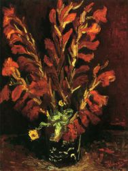 Vase with Gladiolas - Vincent Van Gogh Oil Painting