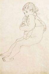 Sitting Child -   Egon Schiele Oil Painting