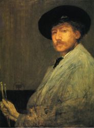 Arrangement in Grey: Portrait of the Painter - James Abbott McNeill Whistler Oil Painting