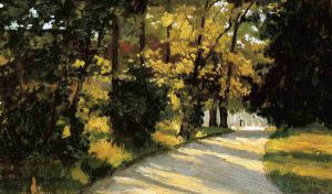 Yerres, Path Through the Woods in the Park -  Gustave Caillebotte Oil Painting