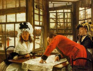 An Interesting Story - James Tissot Oil Painting