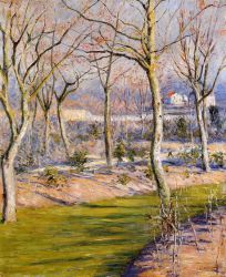 The Garden at Petit Gennevilliers in Winter - Gustave Caillebotte Oil Painting