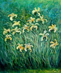 Yellow Irises - Claude Monet Oil Painting