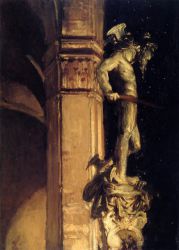 Statue of Perseus by Night - John Singer Sargent Oil Painting