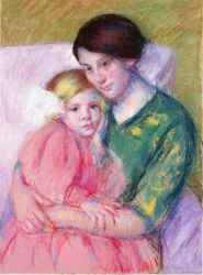 Mother and Child Reading -  Mary Cassatt oil painting,