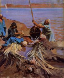Egyptians Raising Water from the Nile - Oil Painting Reproduction On Canvas