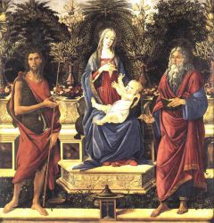 The Virgin and Child Enthroned (Bardi Altarpiece) - Sandro Botticelli oil painting