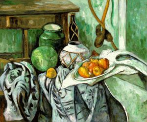 Still Life with Ginger Jar and Eggplants -   Paul Cezanne Oil Painting