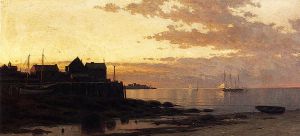 Sunset over the Bay -  Alfred Thompson Bricher Oil Painting