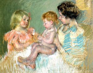 Sara and Her Mother with the Baby - Mary Cassatt oil painting,
