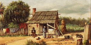 Cabin Scene -   William Aiken Walker  Oil Painting