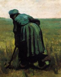 Peasant Woman Digging V -  Vincent Van Gogh Oil Painting