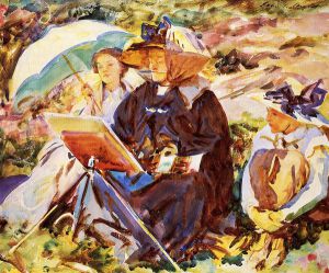 Simplon Pass: The Lesson -  John Singer Sargent oil painting