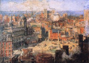 Columbus Circle - Colin Campbell Cooper Oil Painting
