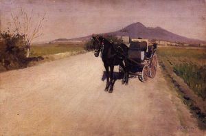 A Road Near Naples -   Gustave Caillebotte oil painting