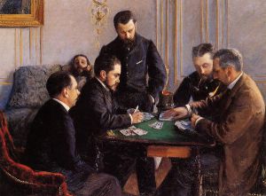 Game of Bezique -  Gustave Caillebotte Oil Painting