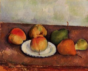 Still Life-Plate and Fruit -    Paul Cezanne Oil Painting