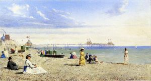 Plage de Brighton -   Conrad Wise Chapman Oil Painting