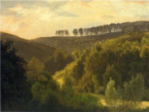 Sunrise over Forest and Grove - Albert Bierstadt Oil Painting