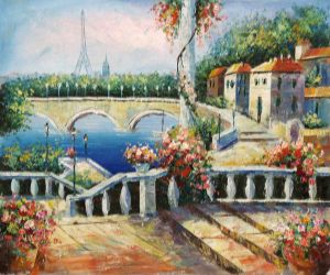 Resort Near The Eiffel - Oil Painting Reproduction On Canvas