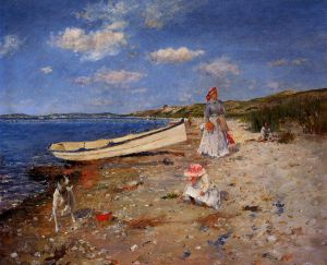 A Sunny Day at Shinnecock Bay -   William Merritt Chase Oil Painting