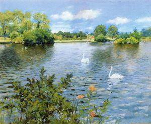 A Long Island Lake -  William Merritt Chase Oil Painting