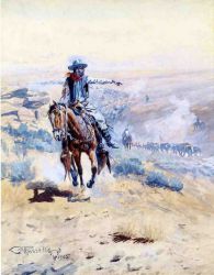 Pointing Out the Trail - Charles Marion Russell Oil Painting