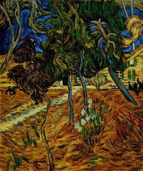 Trees in the Garden of St. Paul Hospital -  Vincent Van Gogh Oil Painting