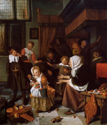 The Feast of Saint Nicholas - Jan Steen oil painting