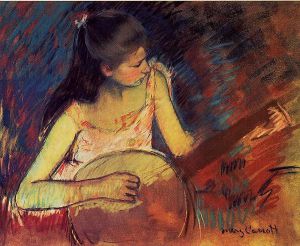 Girl with a Banjo - Oil Painting Reproduction On Canvas