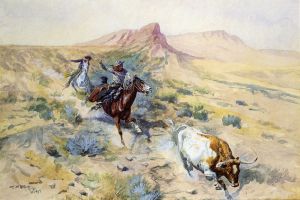 The Herd Quitter -  Charles Marion Russell Oil Painting