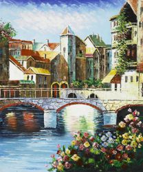 German Town II - Oil Painting Reproduction On Canvas