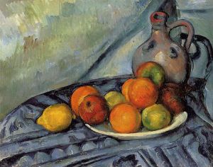 Fruit and Jug on a Table -  Paul Cezanne Oil Painting