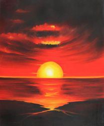 Tropischer Sonnenuntergang (Tropical Sunset) - Oil Painting Reproduction On Canvas